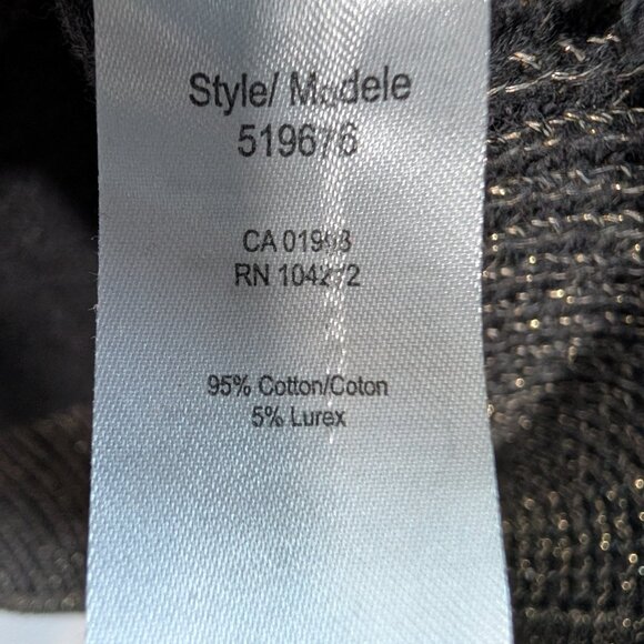 Gabby Isabella Cowl Neck Sweater Heathered Gray with Metallic Trim Medium Cotton - Picture 11 of 11